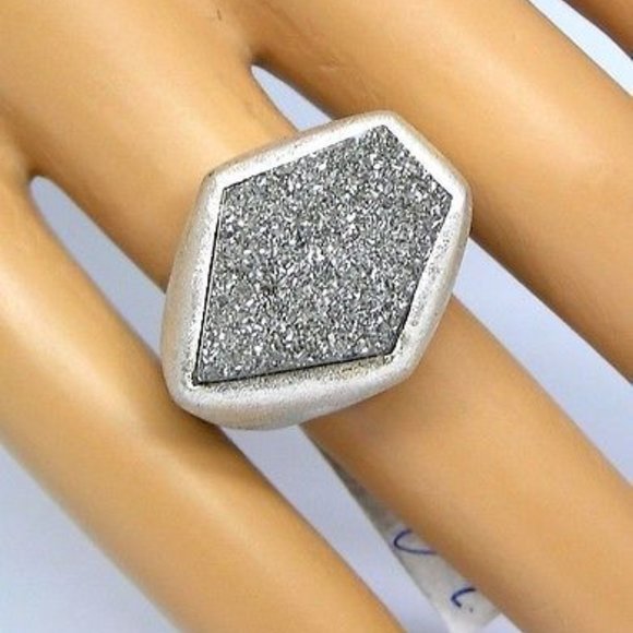 Arte d'Argento Sterling Drusy Quartz Ring 8 QVC - Picture 9 of 9